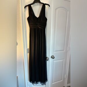 Black evening gown with matching shawl